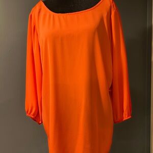 HeartSoul Orange 3/4 Sleeve Boxy Blouse
